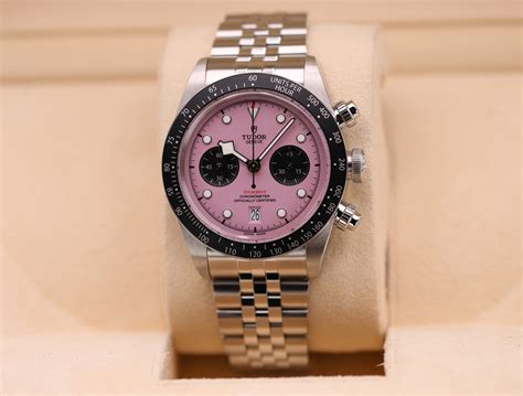 tudor chronograph pink|tudor pink dial chronograph.